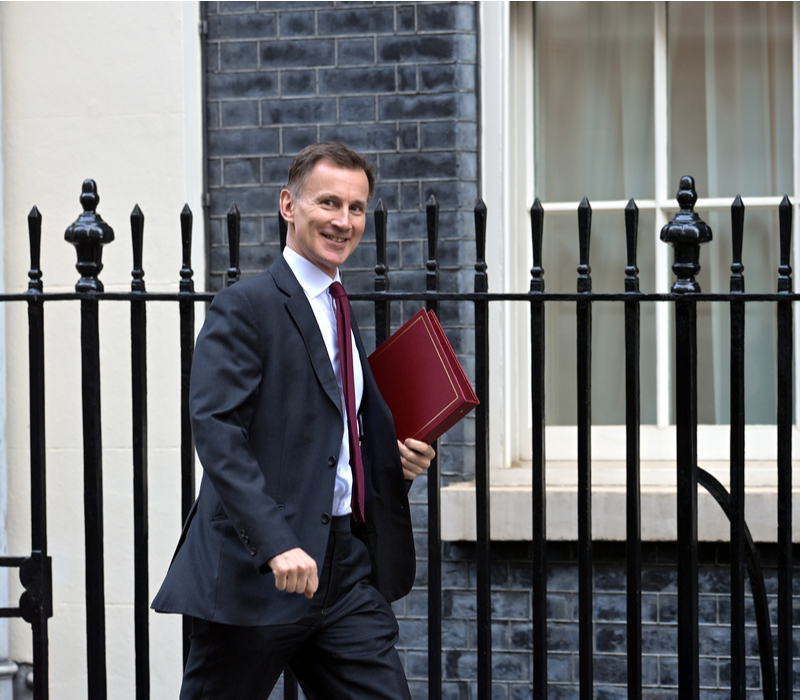 British chancellor of the Exchequer, Jeremy Hunt, arriving for a Cabinet meeting